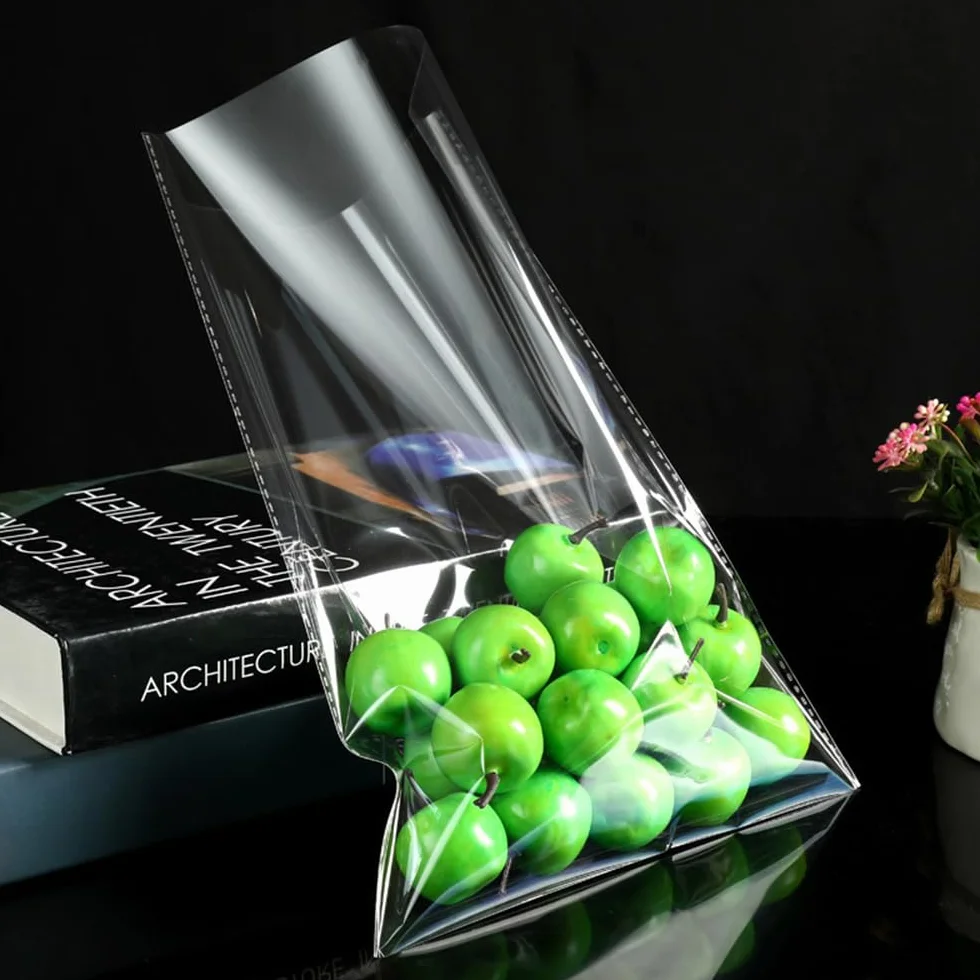 100 sztuk torby celofanowe - 15 x 25 cm przezroczyste torby na słodycze Plastikowe ze kolorowe krawaty twist na prezenty na cukierki Ciastka