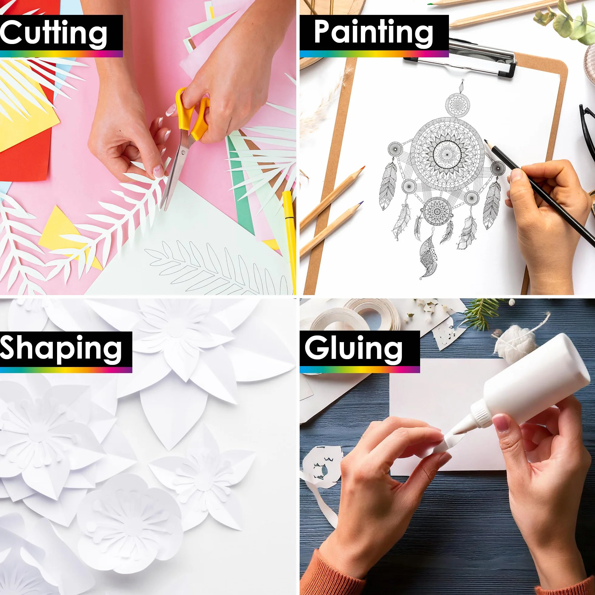 OfficeTree Biała karta A4 300 g/m², biała karta A4 do rękodzieła, cięcia i drukowania, bez ligniny i kwasów, gruby papier do drukowania, scrapbookingu, 50 x