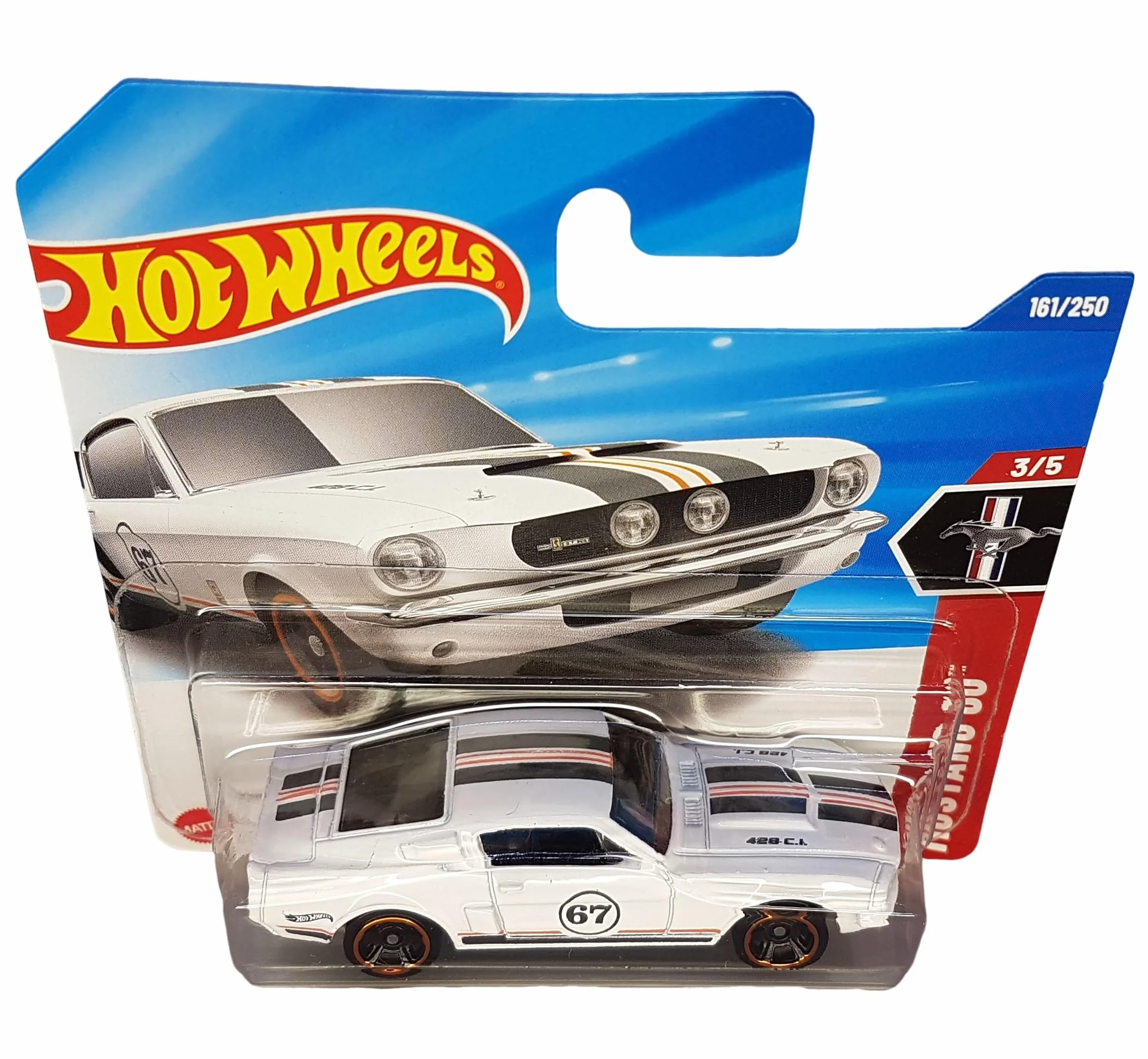 Hot Wheels 67 Shelby GT500 - Mustang 60th 3/5 - HYY93 - Krótka karta - Biała - Mattel 2025-1:64