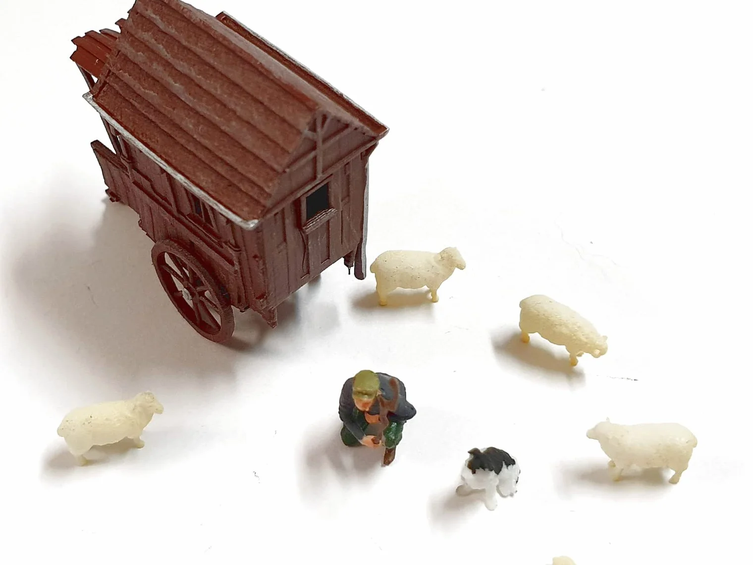 Skala H0 Figurki 1:87 Iberplace 30004 Zestaw Owczarek Owca Dekoracje Akcesoria do modelu kolejowego