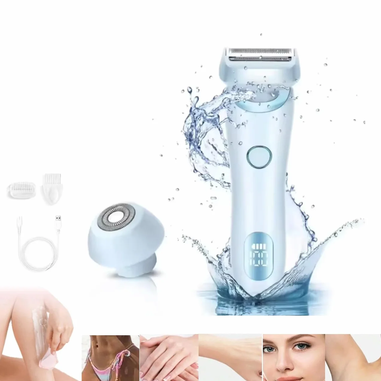 Gleam Pro 3.0 Golarka dla kobiet, Smooth Shave Pro, golarka elektryczna dla kobiet, golarka elektryczna 2 w 1, wodoodporna i wielokrotnego ładowania, nadaje się do wrażliwych obszarów (1 szt.)
