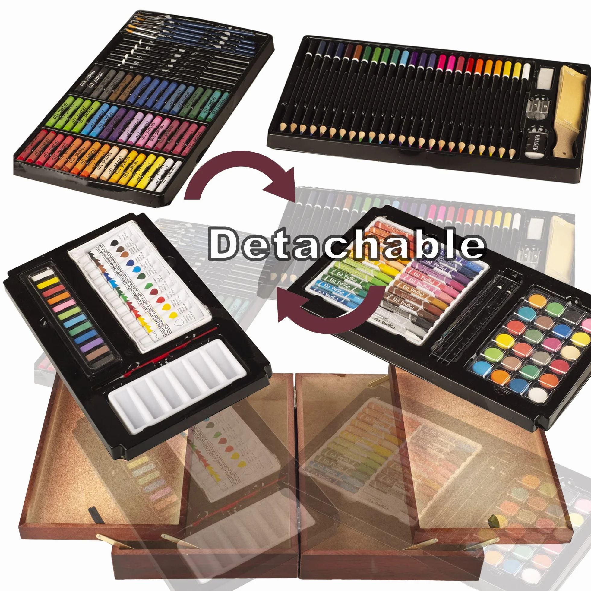 KINSPORY 168 PCS Zestaw artystyczny dla dzieci, Deluxe Pudełko do malowania, Kolorowanie Rysowanie Przybory artystyczne Prezent dla artystów Nastolatki Chłopcy Dziewczynki 4 5 6 7 8 9 10 11 12