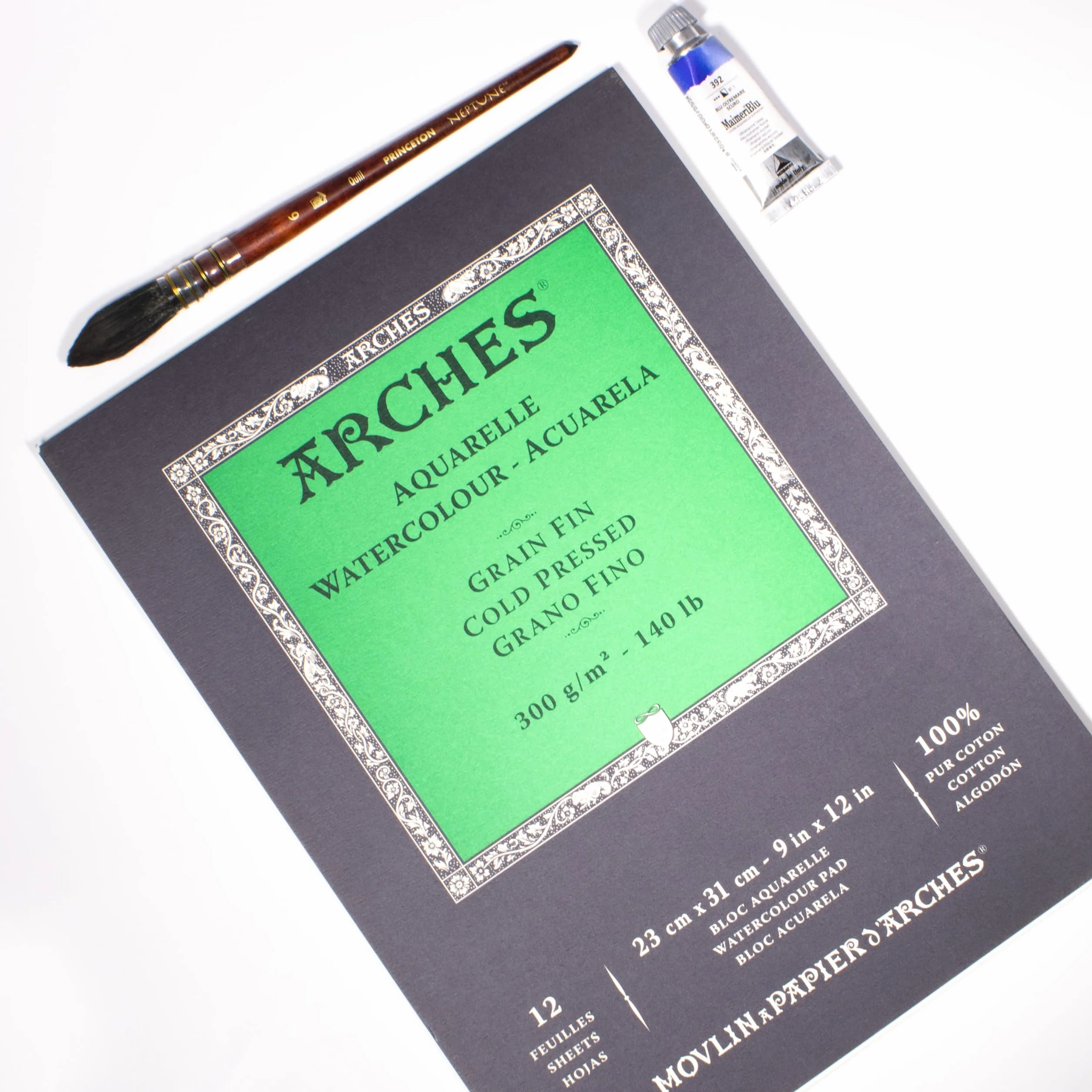 ARCHES A1795092 Block Enc 23x31 12H akwarela 100% drobna 300g biała Nat
