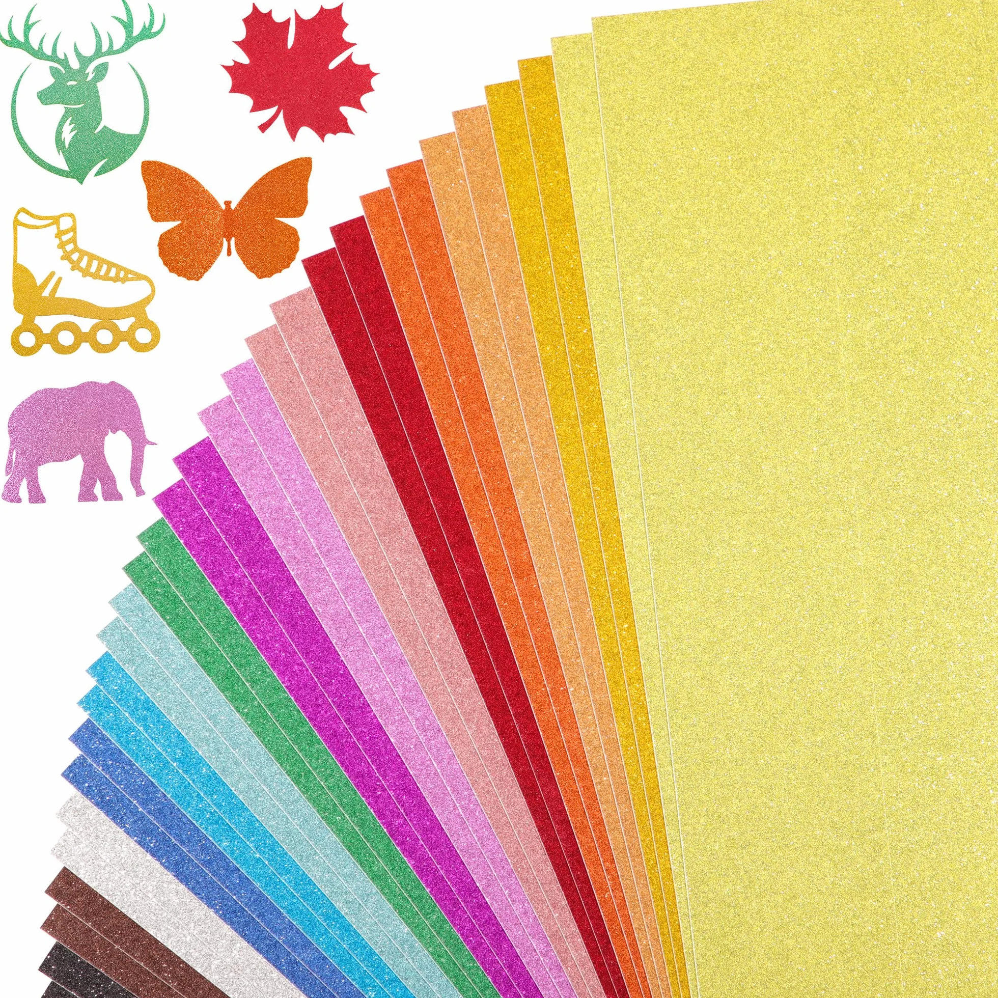 Brokatowy papier kartonowy A4, 30 arkuszy, 15 kolorów, 300 g/m², kolorowy karton, wysokiej jakości, brokatowy papier do rękodzieła, do projektów DIY, tworzenia kart, urodzin, dekoracji ślubnych, UAP17