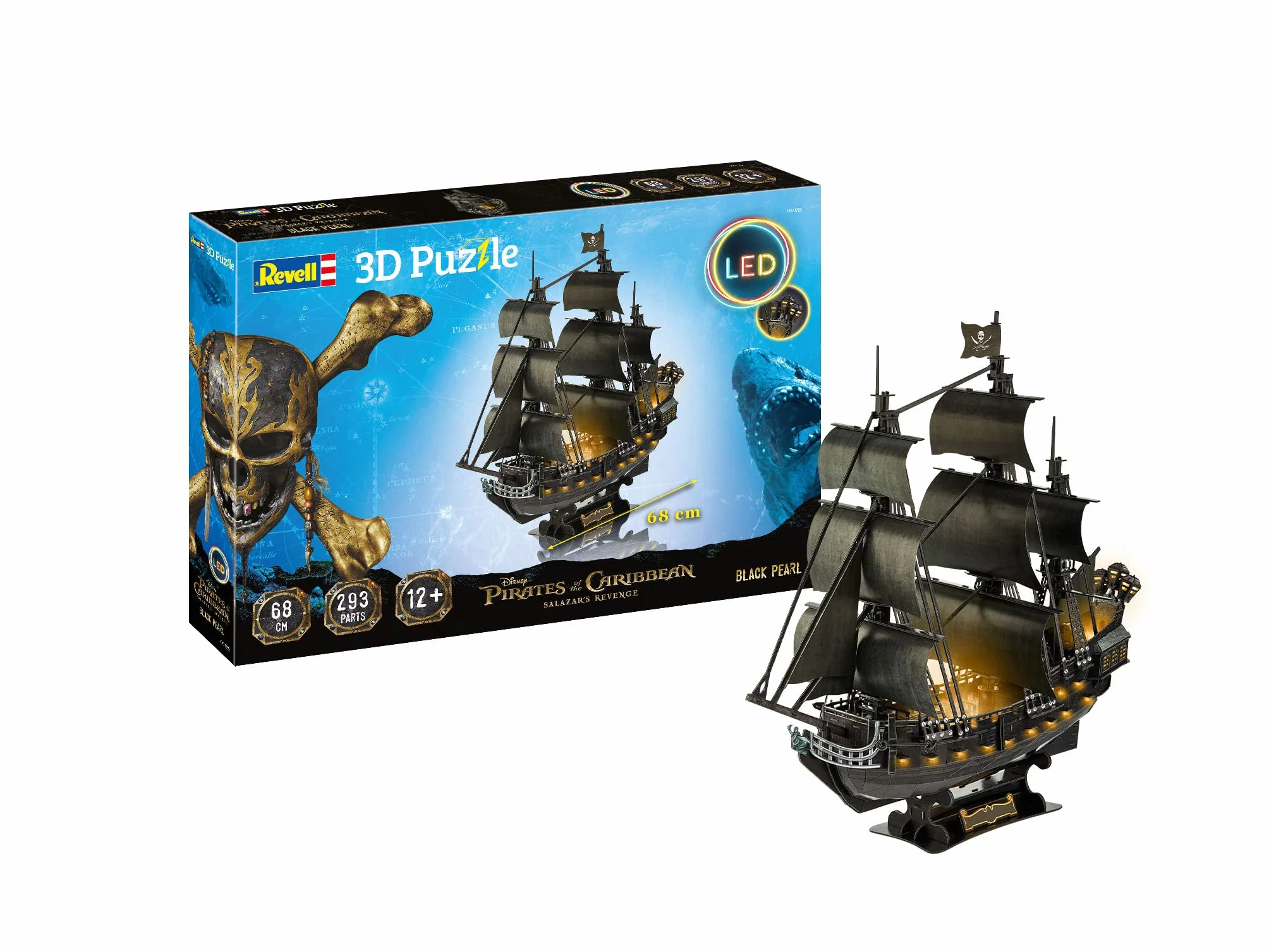 Revell 00155 Pirates of The Caribean Legendarne Black Pearl in 3D, kolorowe