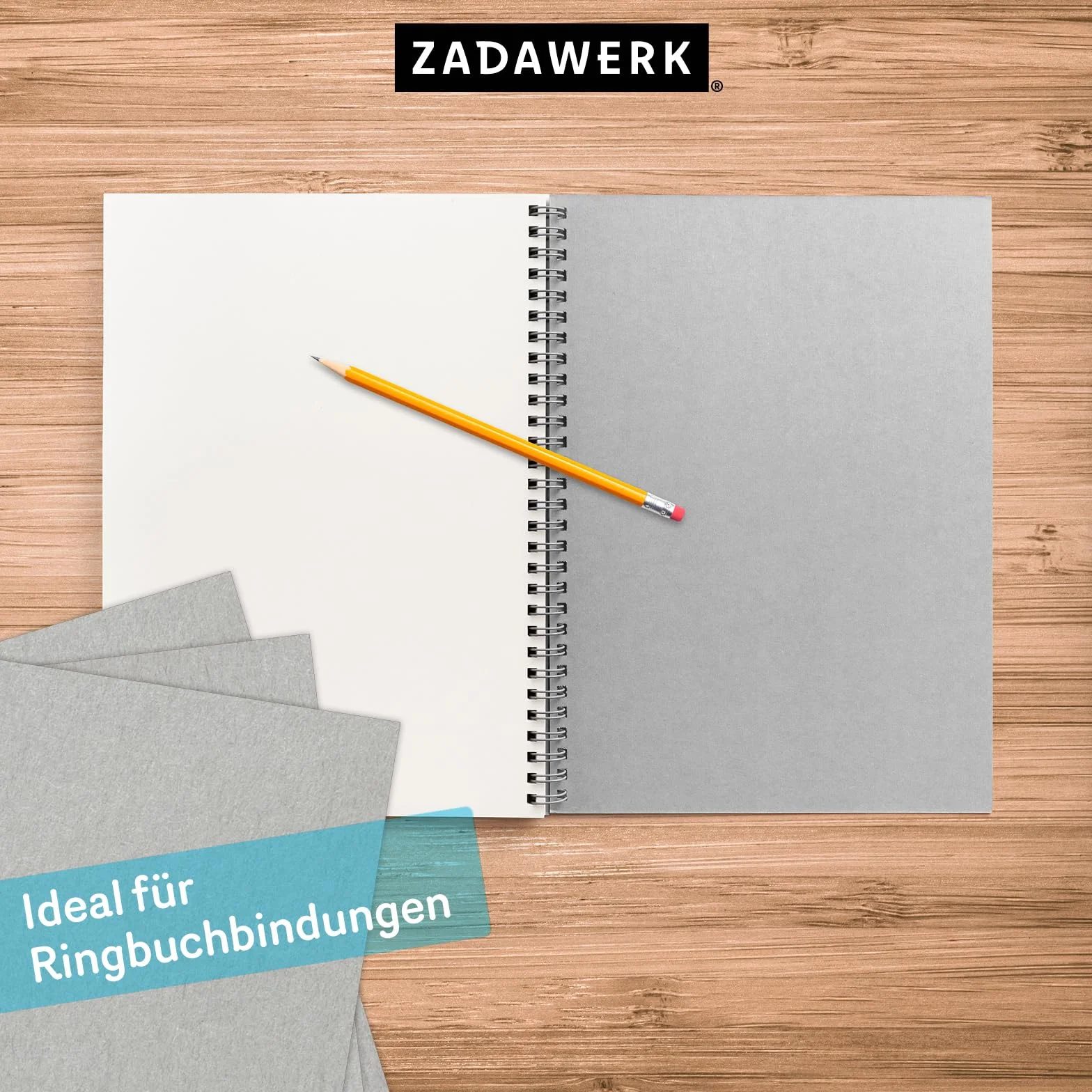 ZADAWERK Szary karton – 2 mm – 1230 g/m² – DIN A4 – tektura introligatorska szara – 10 sztuk grubości – karton do majsterkowania – tektura modelarska – karton wkładany – tektura archiwalna – karton na