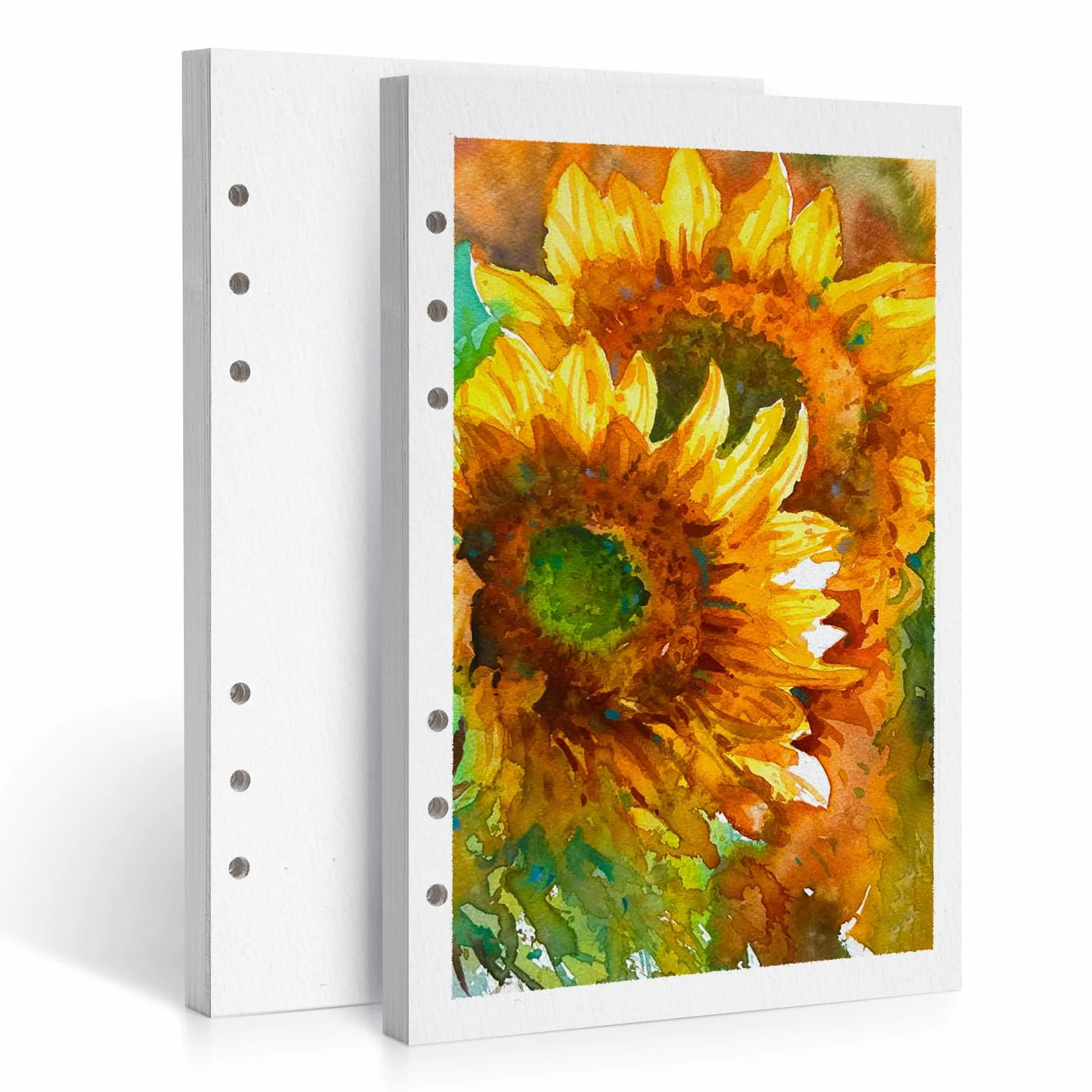 LIGHTWISH Zestaw 2 arkuszy papieru akwarelowego, 100% bawełna, tłoczony na zimno, 300 g/m², 40 arkuszy papieru A5, wymienne, perforowane, dla artystów, dorosłych, studentów, 14 x 20 cm