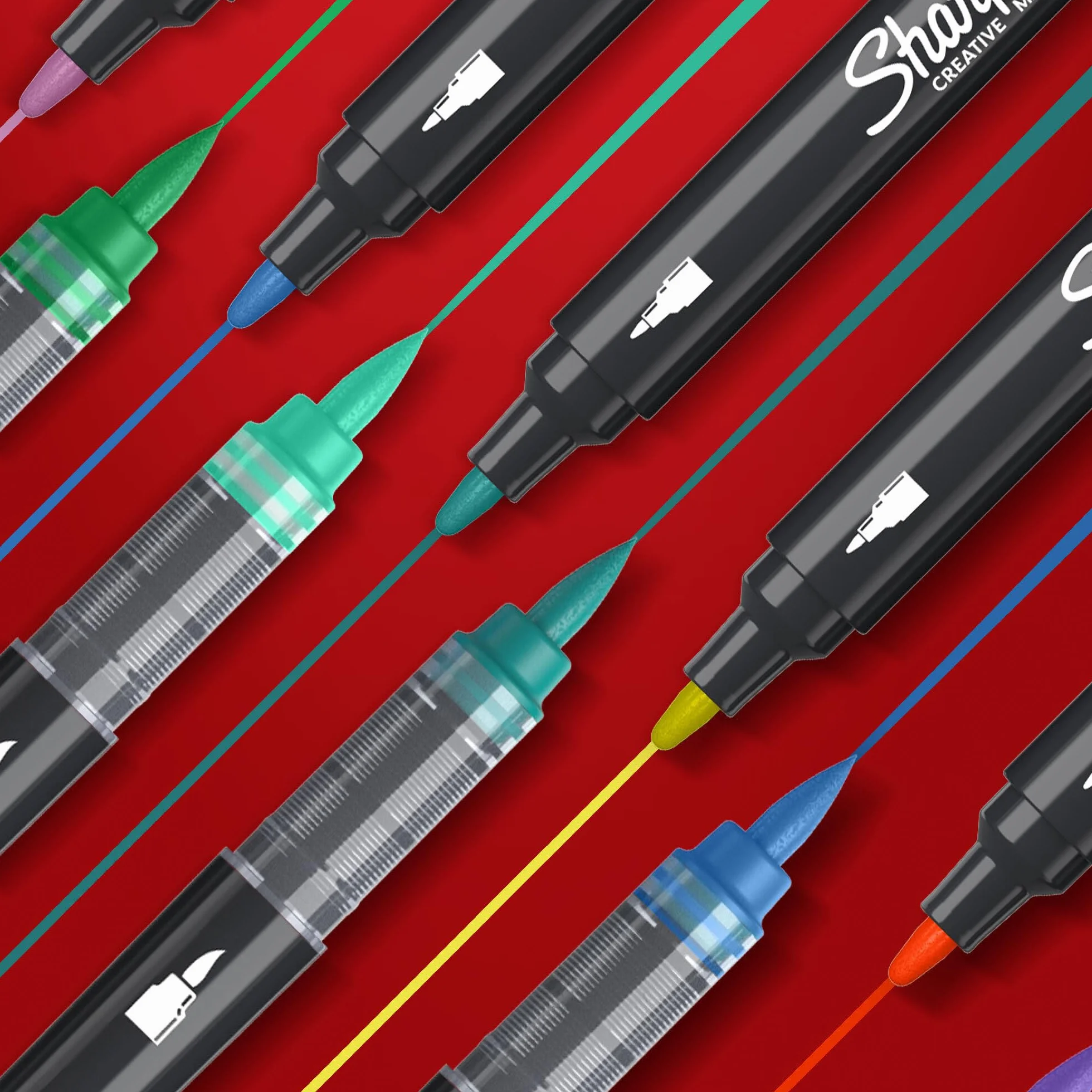 Markery artystyczne Sharpie z farbą akrylową | Farba na bazie wody | Nie przeciekający tusz umożliwia pisanie na większości powierzchni | Końcówka stożkowa | Różne kolory | 5 sztuk