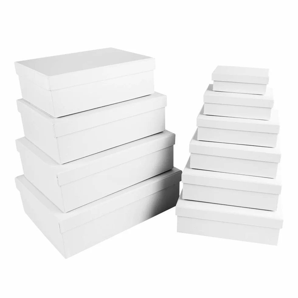 Pudełka prezentowe z pokrywką | pudełka kartonowe | 10 różnych rozmiarów | solidne kartonowe | idealne na urodziny i wesela | prostokątne | 8,5-24 cm