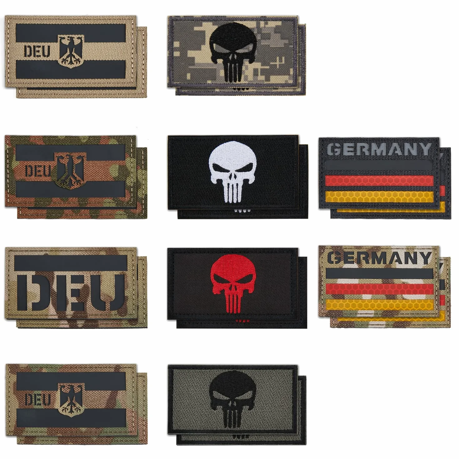 Naszywki z rzepem militarne Niemcy Bundeswehra Naszywki z rzepem Punisher Do odzieży taktycznej Plecak Czapka z daszkiem Kamizelka Kurtka dla psów Naszywka Punisher