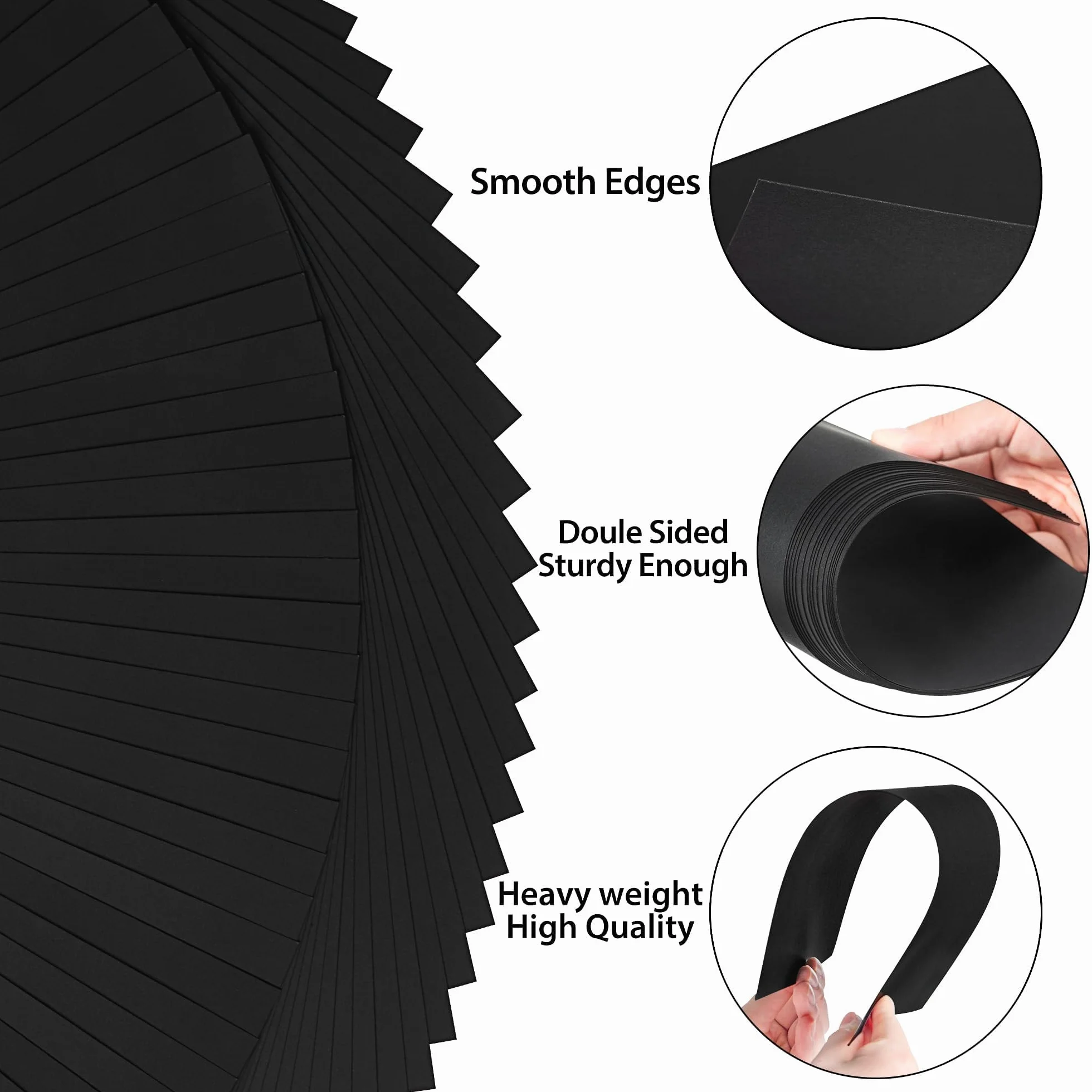 Gruby papier o wadze 110 lb – idealny do tworzenia kart, rzemiosła i druku (czarny (30 arkuszy), A3 (300 g/m²)