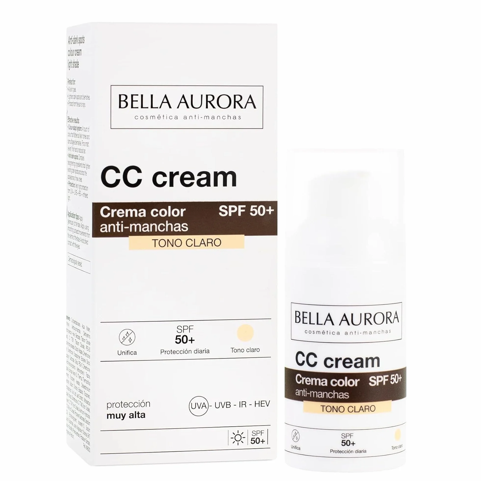 Bella Aurora, Cc Cream Anti-Manchas Tono Claro Spf50+ 30 Ml, Krem Do Twarzy, Wielobarwny, U, Kobieta