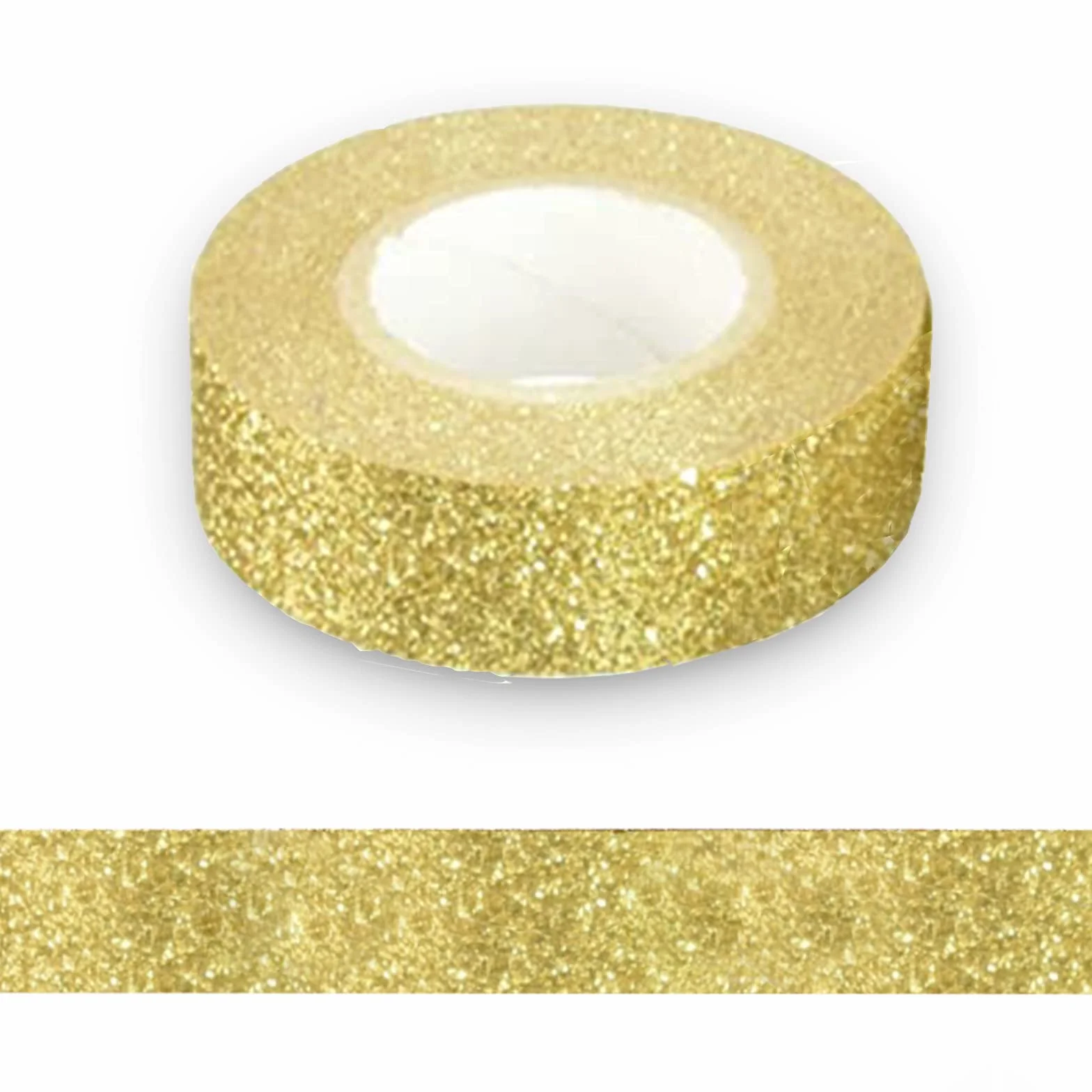 Brokatowa taśma Washi, 3 rolki taśma dekoracyjna 15 mm, samoprzylepne samoprzylepne samoprzylepne przyklejane brokatowe wykończenie złota, materiały do samodzielnego wykonania, Bullet Journal, rzemiosło, opakowanie na prezent, scrapbooking (błyszczące zło