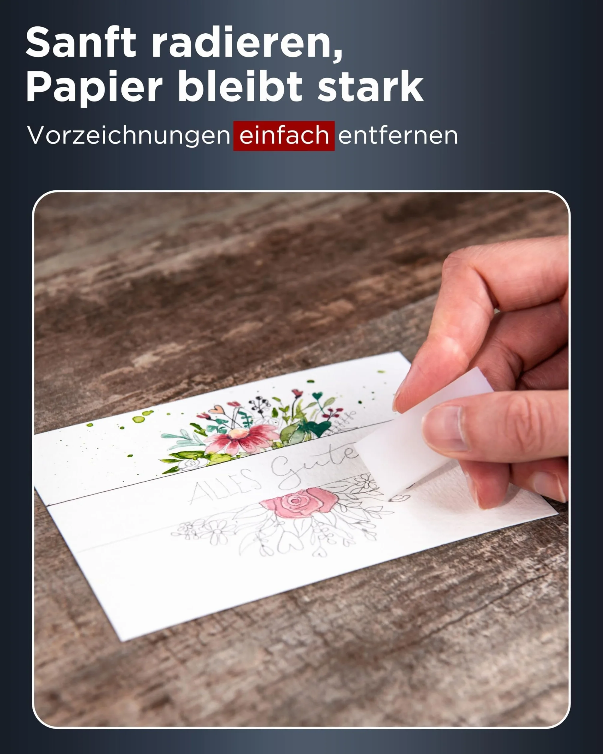 LIEBERGE Papier akwarelowy Premium A6 300 g - Wyprodukowano w Niemczech - 25 arkuszy Blok papieru akwarelowego | Pocztówki akwarelowe | Papier akwarelowy (DIN-A6 25 arkuszy)