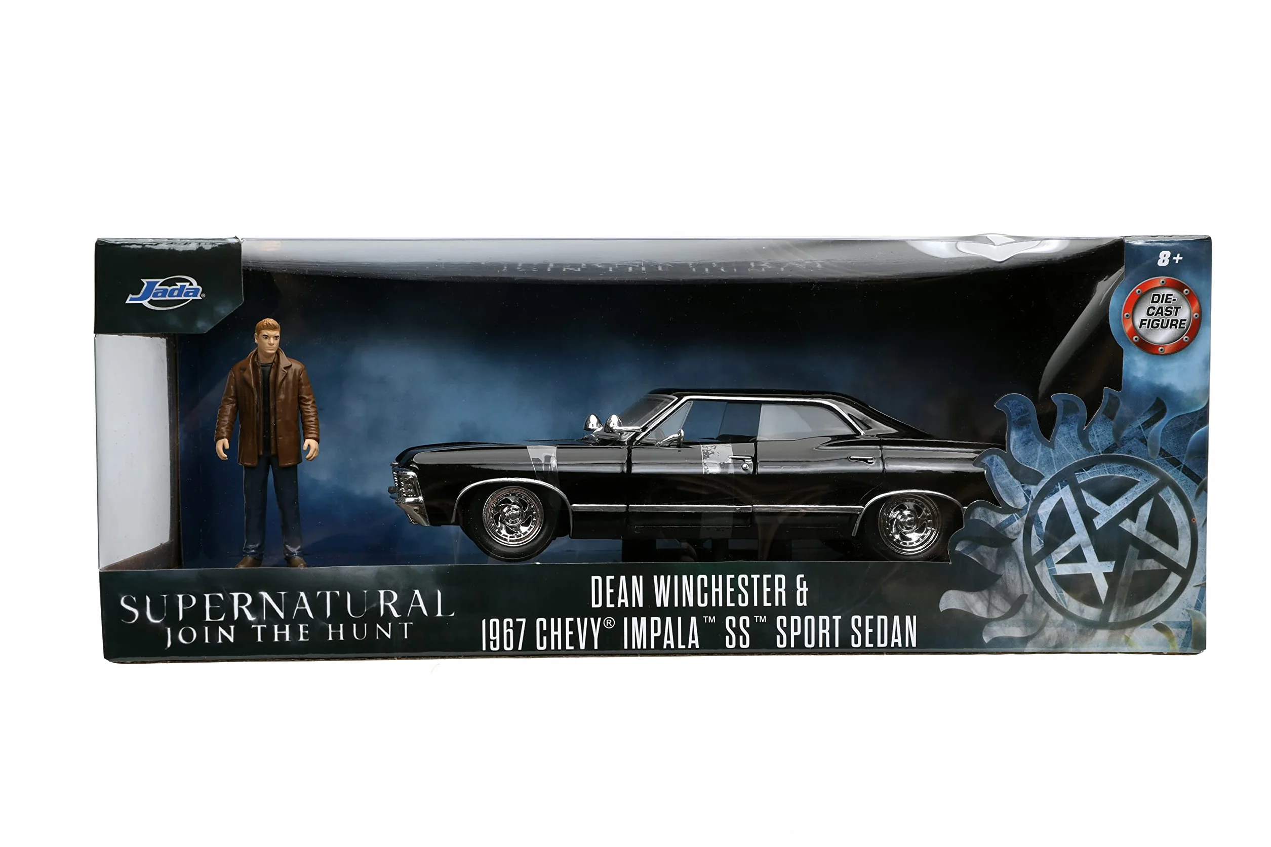 Supernatural 1:24 1967 Chevy Impala Die-cast Car w/Dean Winchester Die-cast Figure, Toys for Kids and Adults