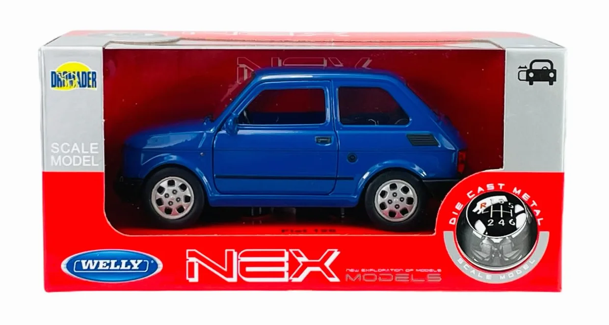 Welly FIAT 126 Polski FIAT 126p 1972-2000 1/34-1/39 metalowy model samochodu