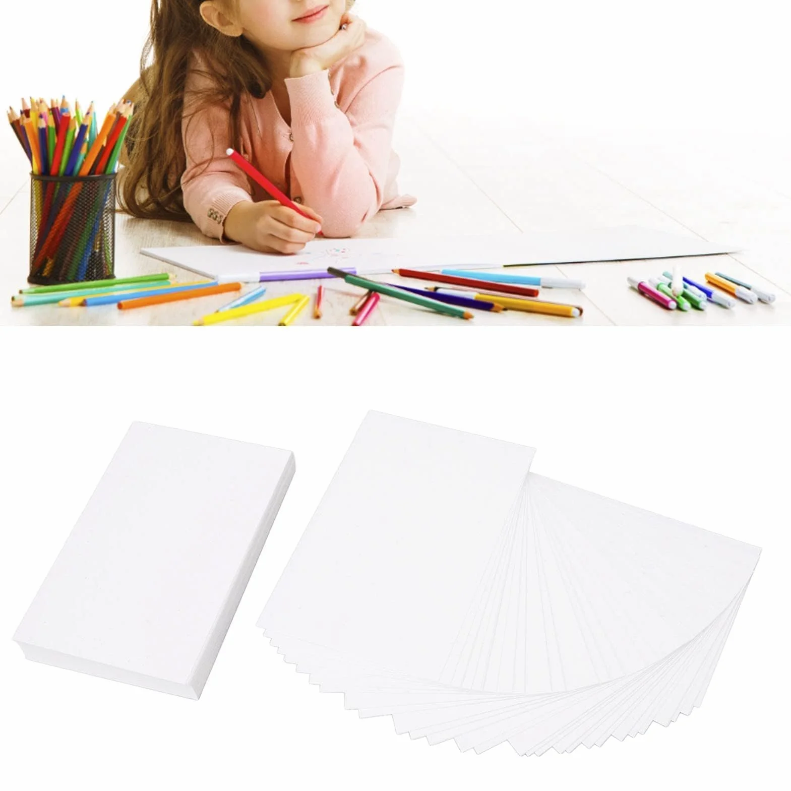 100 Sztuk Karton 4x6 Białe Puste Karty Badania Flash Cards Pieczątka Papier do Kartek do Projektów DIY, Notatnik, Sztuka i Rzemiosło