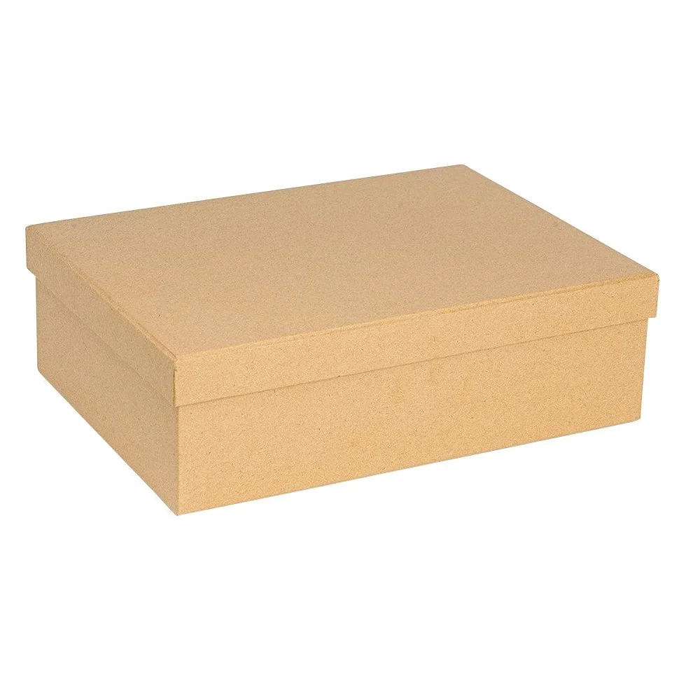 Ideen mit Herz Pudełka na prezenty z pokrywką, papier kraft, pudełka kartonowe, 10 różnych rozmiarów, od dużego do małego, stabilny karton, idealne na urodziny i ślub, prostokątne, od 8,5 do 24 cm