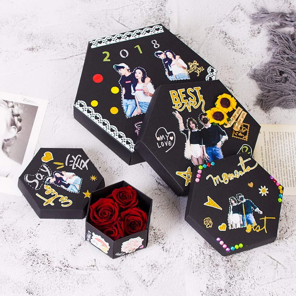 Pudełko niespodzianka, DIY, ręcznie robiony album ze zdjęciami, scrapbooking, prezent na urodziny, walentynki, ślub, Boże Narodzenie