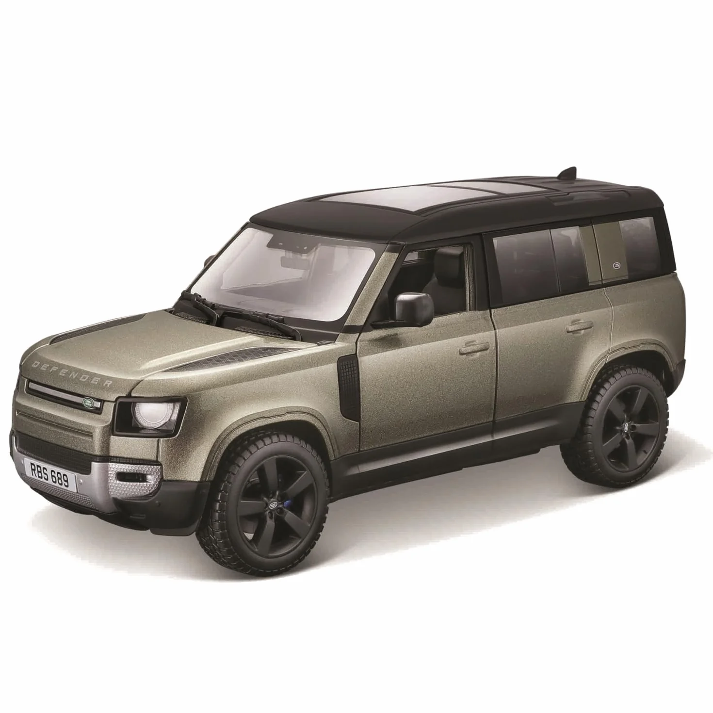 Bburago - Land Rover Defender 110 (2022) w skali 1:24, odlewana replika z otwieranymi drzwiami, losowy asortyment, oficjalna licencja Land Rovera