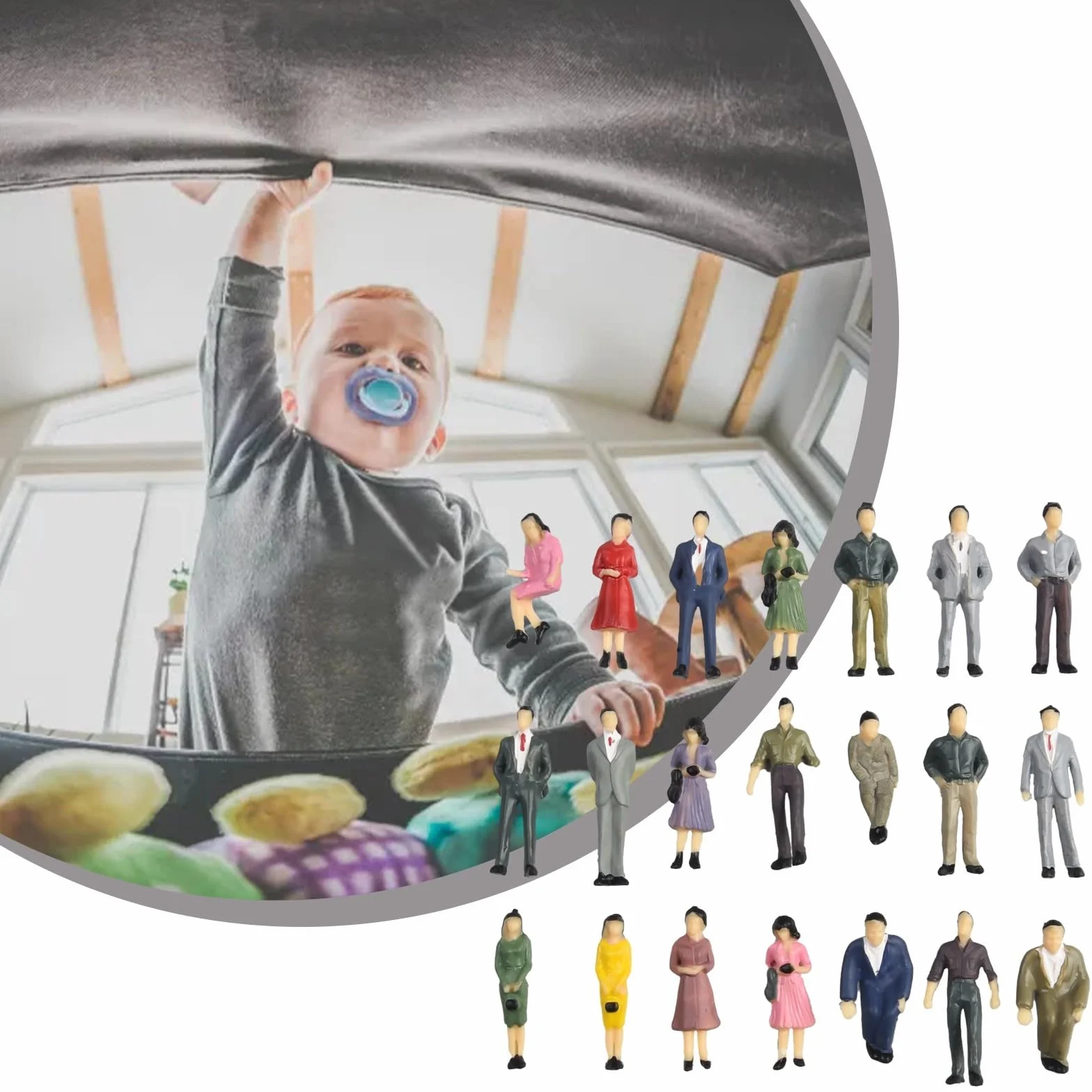 50 sztuk figurek ludzi, mini architektoniczne figurki plastikowe, model w skali 1:50, pociągi architektoniczne, figurki malowane stojące i siedzące ludzi, do domku dla lalek, parku kolejowego, ulicy