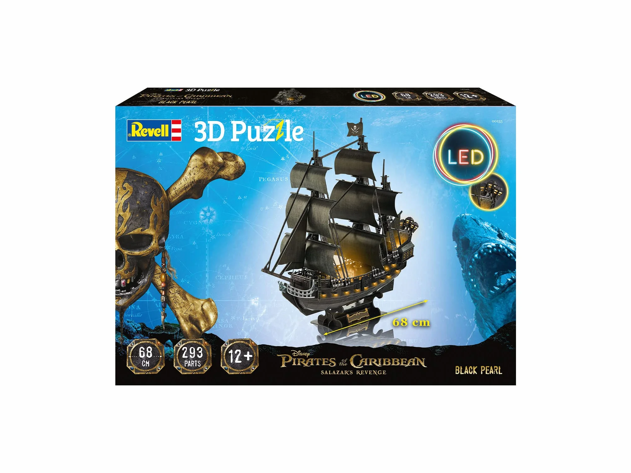 Revell 00155 Pirates of The Caribean Legendarne Black Pearl in 3D, kolorowe
