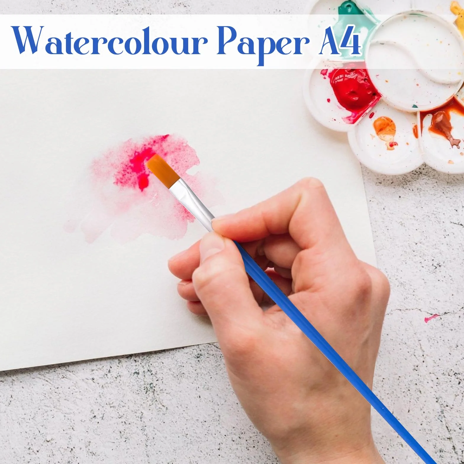 Realjoy Papier akwarelowy A4, 24 arkusze papieru akwarelowego A4, 300 g/㎡, biały blok akwarelowy, dla studentów, początkujących, akwareli i szkiców (29,7 x 21 cm)