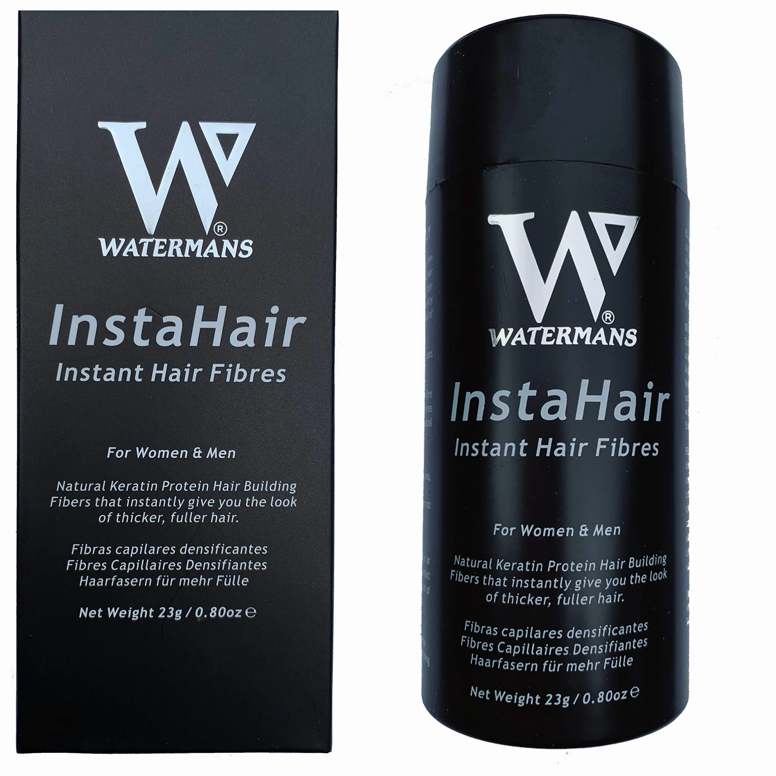InstaHair Best Hair Building Fibers Dark Brown 23g - Włókna do włosów dla mężczyzn i kobiet, korektor na wypadanie włosów