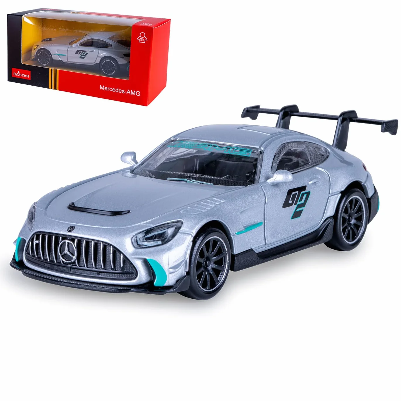 JAMARA 402233 Mercedes-AMG GT2 DieCast 1:43 - model samochodu, model miniaturowych pojazdów, pomysł na prezent dla chłopców i dziewcząt, wytrzymała i stabilna metalowa obudowa