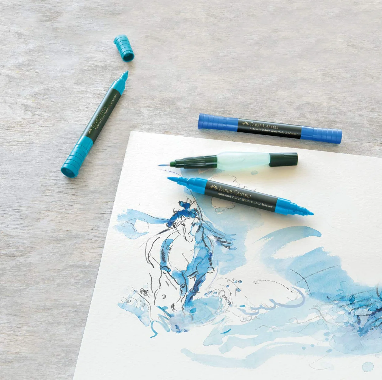 Faber-Castell FC160310 Marker Akwarelowy, Wielokolorowy, 10 sztuk