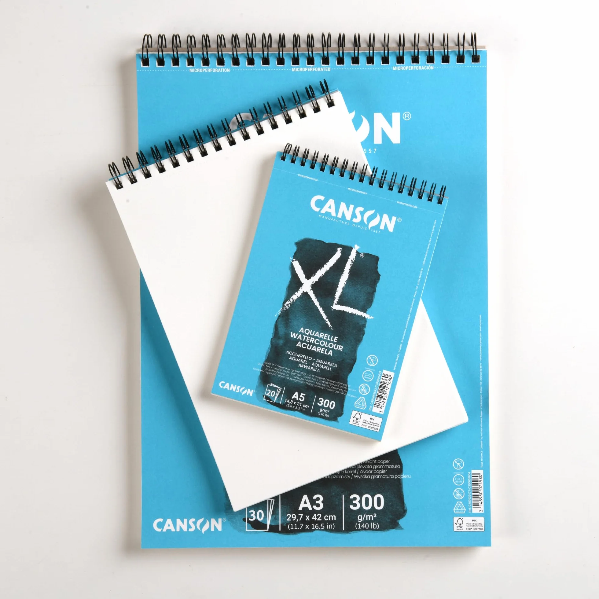 Canson Oxford Akwarela A5 Rysunek Papier Pad 20 Arkuszy, X-Duzy, Wielokolorowy