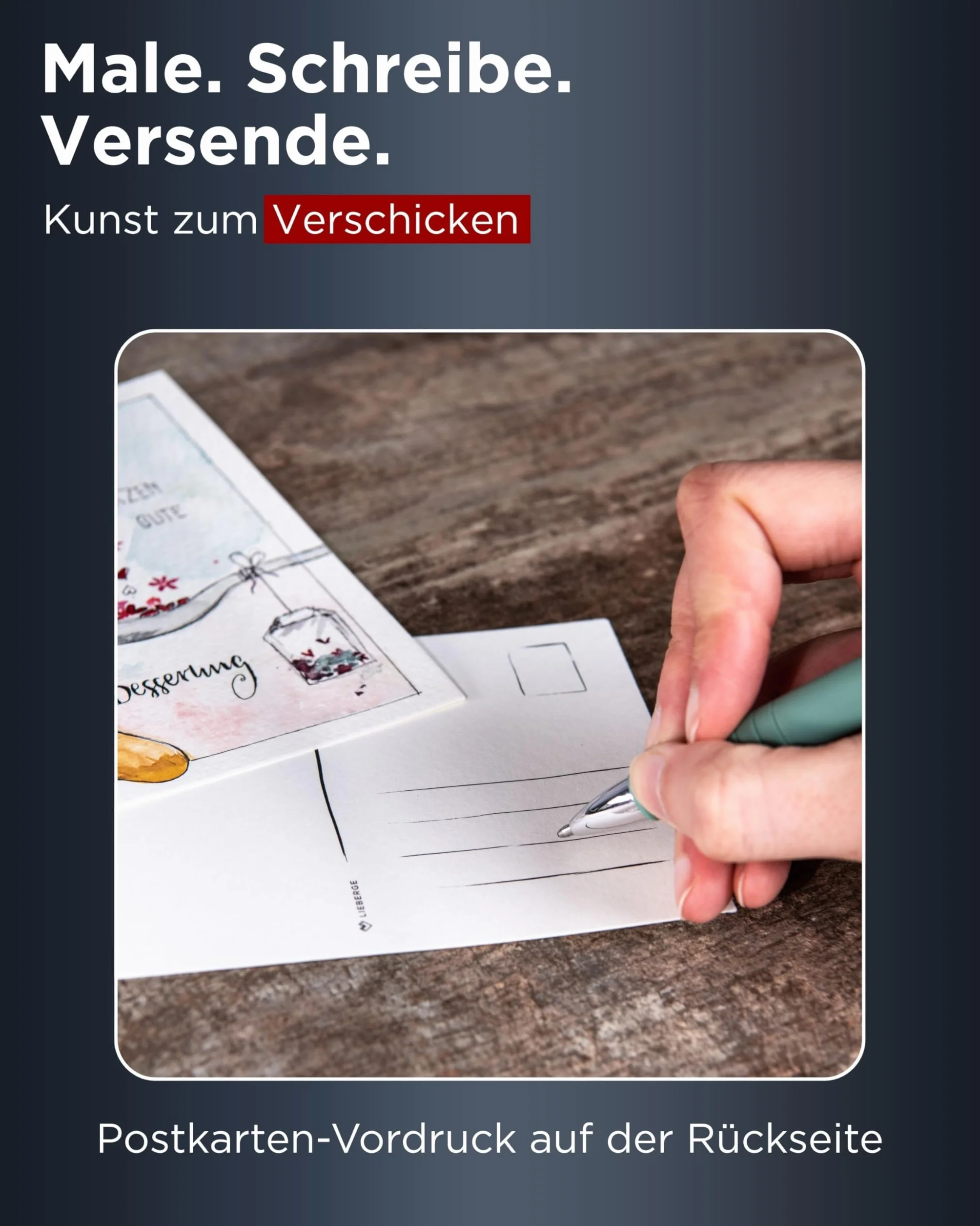 LIEBERGE Papier akwarelowy Premium A6 300 g - Wyprodukowano w Niemczech - 25 arkuszy Blok papieru akwarelowego | Pocztówki akwarelowe | Papier akwarelowy (DIN-A6 25 arkuszy)