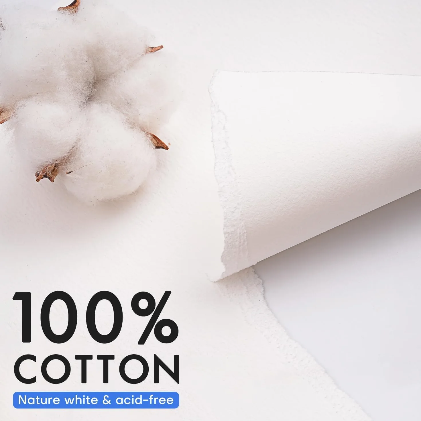 Blok papieru akwarelowego, 100% bawełny, A4 – 22 arkusze 300 g/m², wysokiej jakości papier akwarelowy, tłoczony na zimno i klejony, blok akwarelowy, DIN A4, idealny do malowania akwarelowego, rysunku