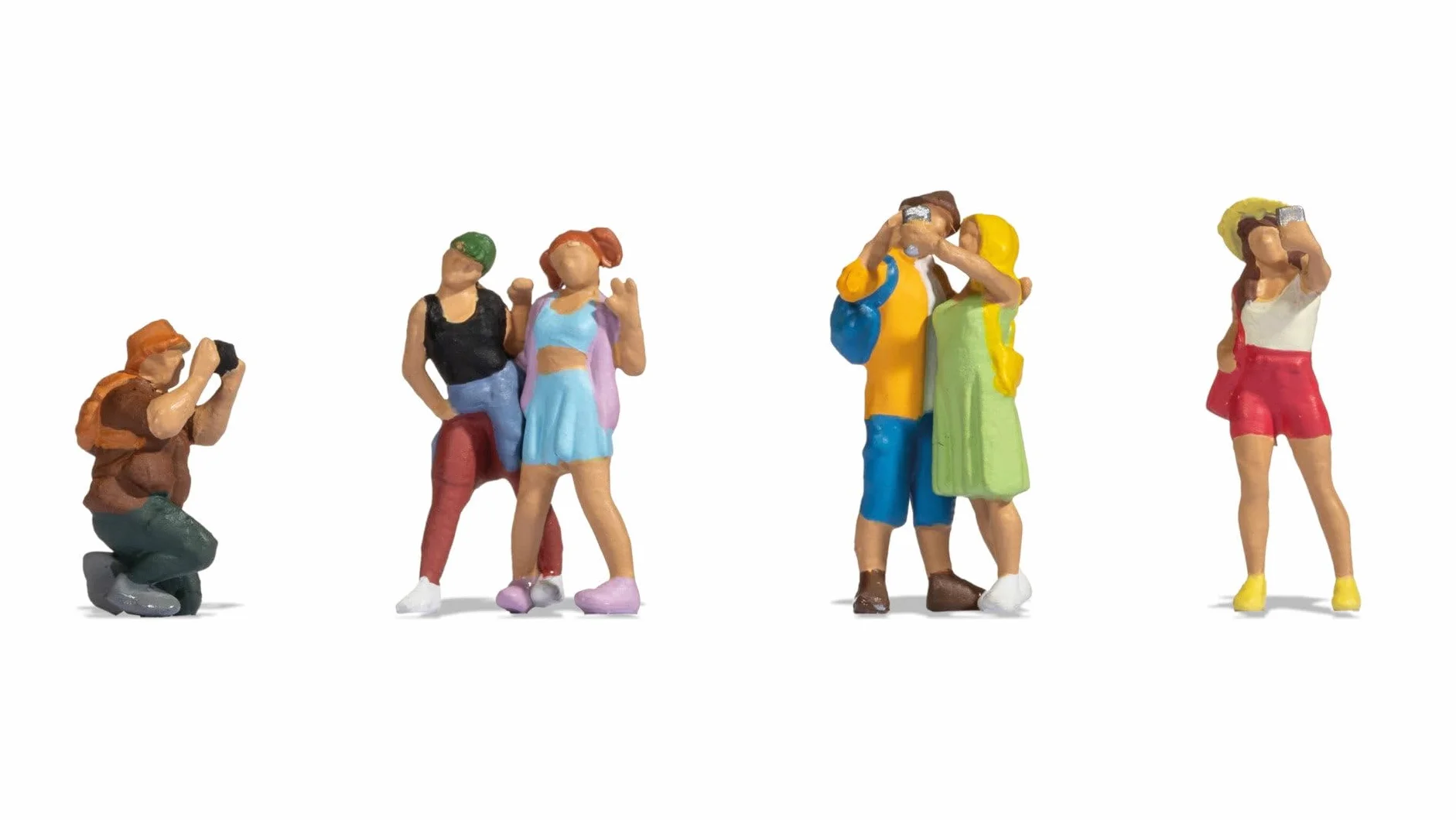 NOCH® H0 figurki "Touristen", ręcznie kolorowane, skala 1:87, idealne do modeli kolejek i dioram