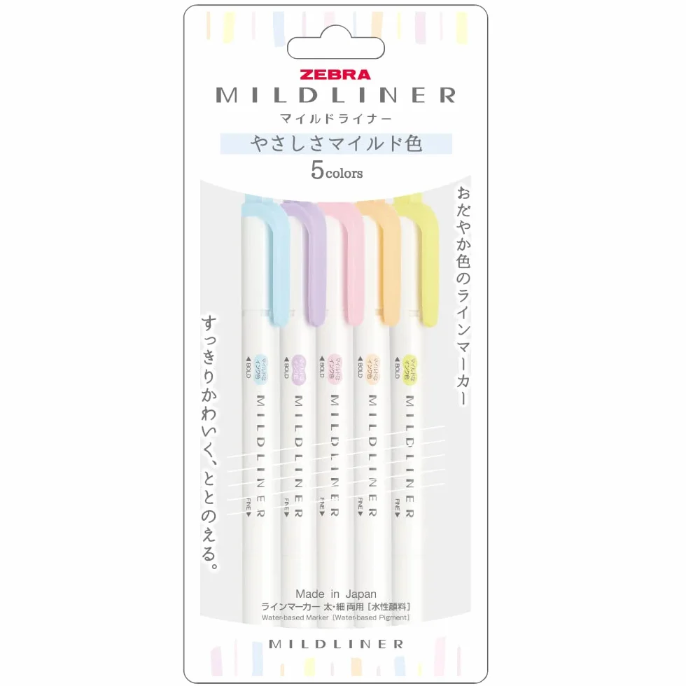ZEBRA WKT7-5C-YC Mildliner marker fluorescencyjny [towary importowane równoległe] (miękkość, łagodny kolor)