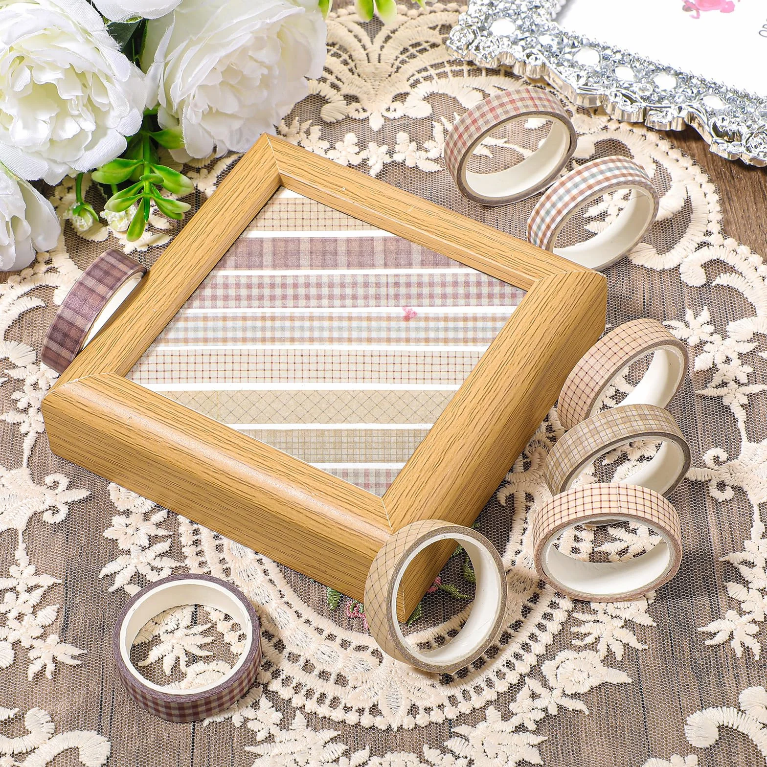 Taśmy samoprzylepne Sakura Washi, 8 rolek kwiatów, urocze, vintage, zestaw cienkich taśm maskujących retro, dekoracyjne taśmy maskujące do dzienników, scrapbookingu, rękodzieła, planerów