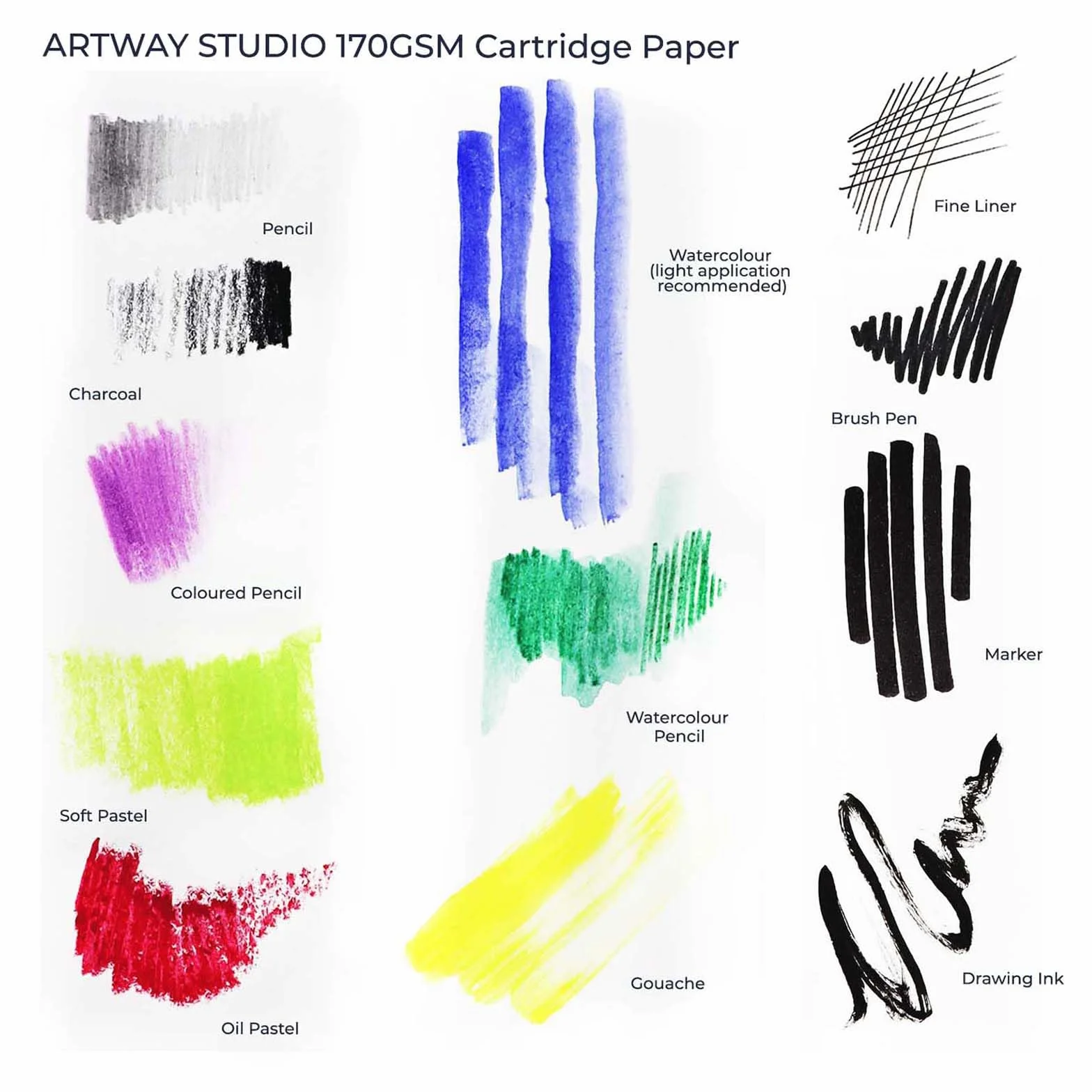 Artway Studio - A4 Szkicownik W Twardej - Portret - 92 stron/46 kartek z papierze o wkład gramaturze 170 gsm - Czarny szkicownik w twardej oprawie