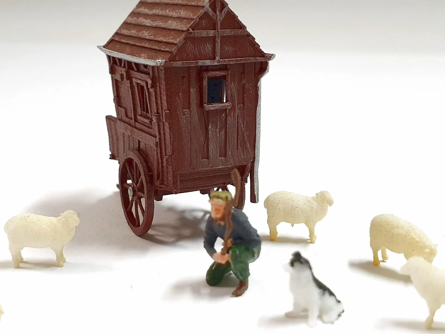 Skala H0 Figurki 1:87 Iberplace 30004 Zestaw Owczarek Owca Dekoracje Akcesoria do modelu kolejowego