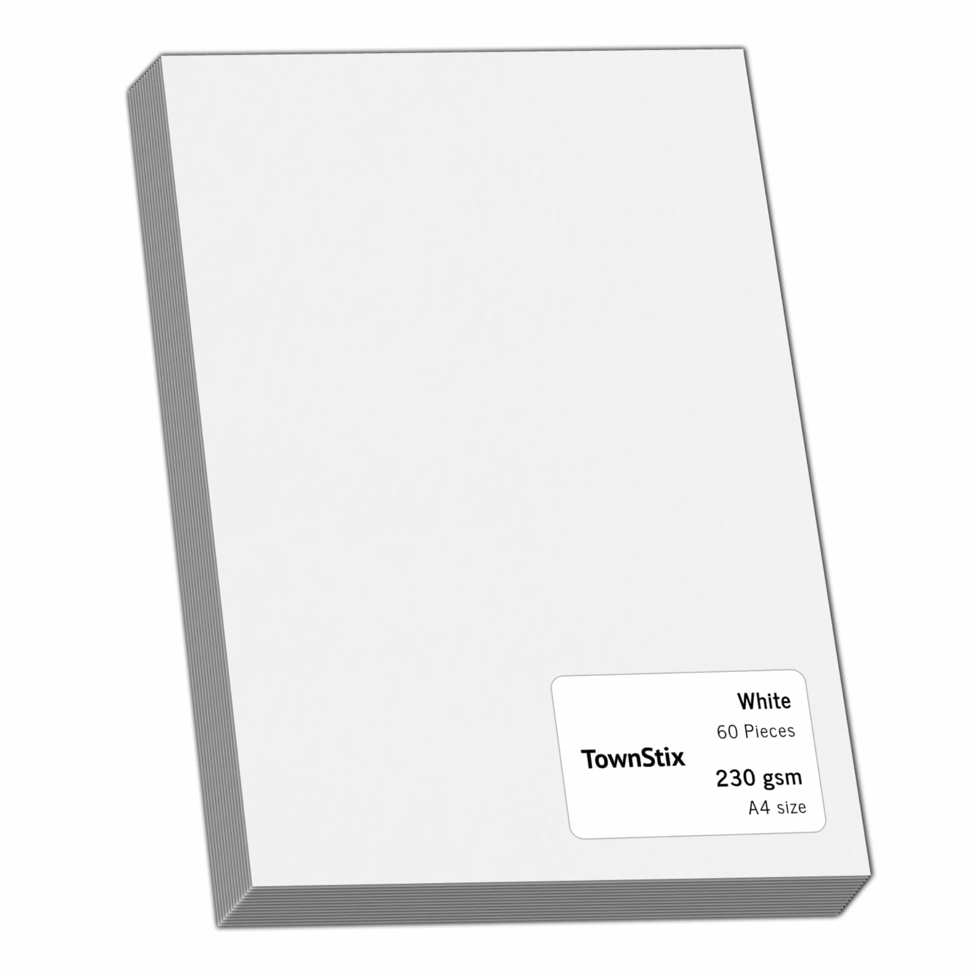 60 Sztuk, 230 g/m² - Karton Biały A4, Gruby Karta Biała do Rysowania Druku Drukarka