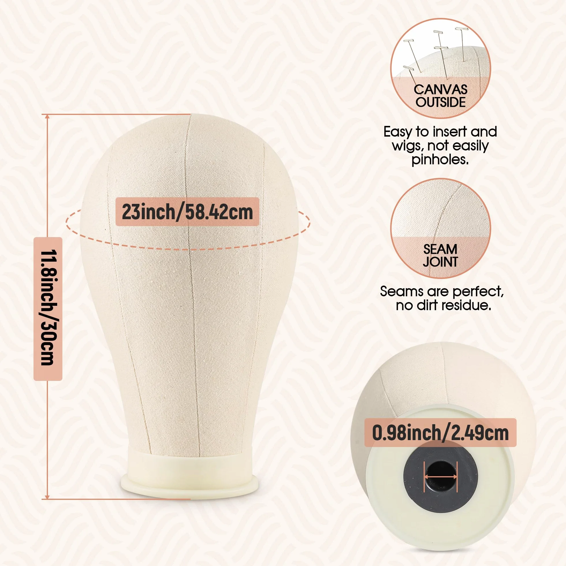 Statyw pod perukę 58 cm z głową, głową peruki i zestawem stojaka, do produkcji peruki stołowej, wyświetlacz, zawiera klipsy nasadkowe, szpilki w kształcie litery T, igły C, torba do przenoszenia