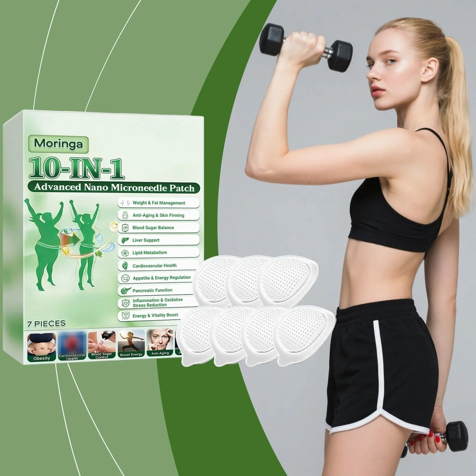 Plastry moringa z nano-mikroigłami do delikatnej pielęgnacji wrażliwej skóry. Odpowiednie dla mężczyzn i kobiet oraz wszystkich rodzajów skóry.