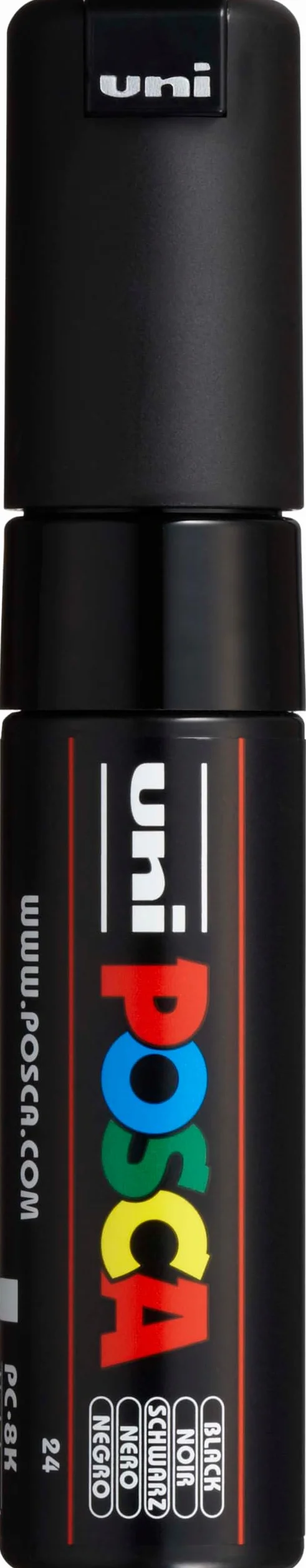 POSCA 182699 – marker POSCA z szeroką końcówką w kształcie klina, PC-8K, czarny, 1 sztuka