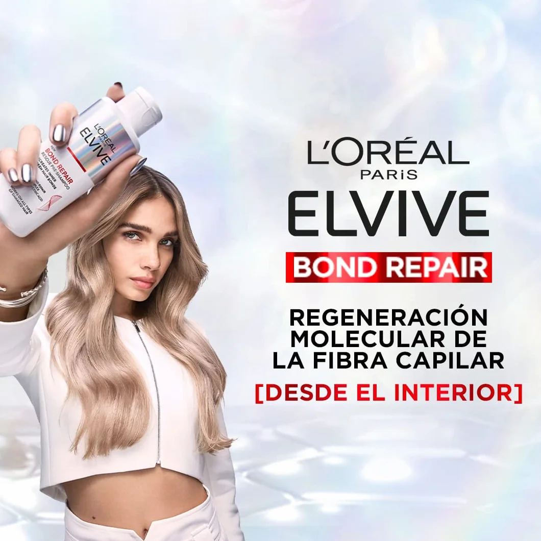 L'Oréal Paris Elvive Bond Repair Skrzynia Rekonstrukcja wstępnego szamponu, szampon bez siarczanów, głęboka odbudowa odżywka, zabieg do naprawy zniszczonych włosów, wielokolorowy