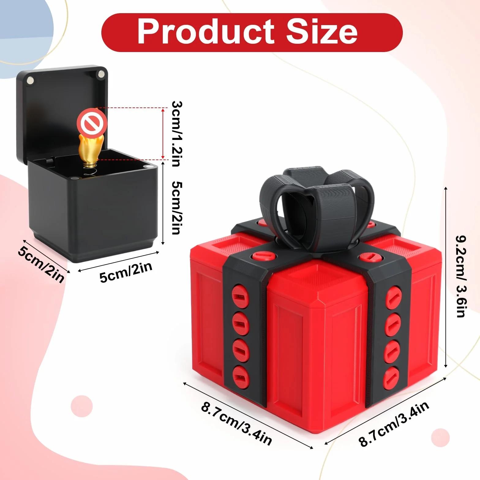 Denerwujące pudełko prezentowe ze śrubami, nadruk 3D, denerwujący prezent, pudełko prezentowe, środkowy palec dla dorosłych, pop-up, prezent na urodziny, Boże Narodzenie, Halloween