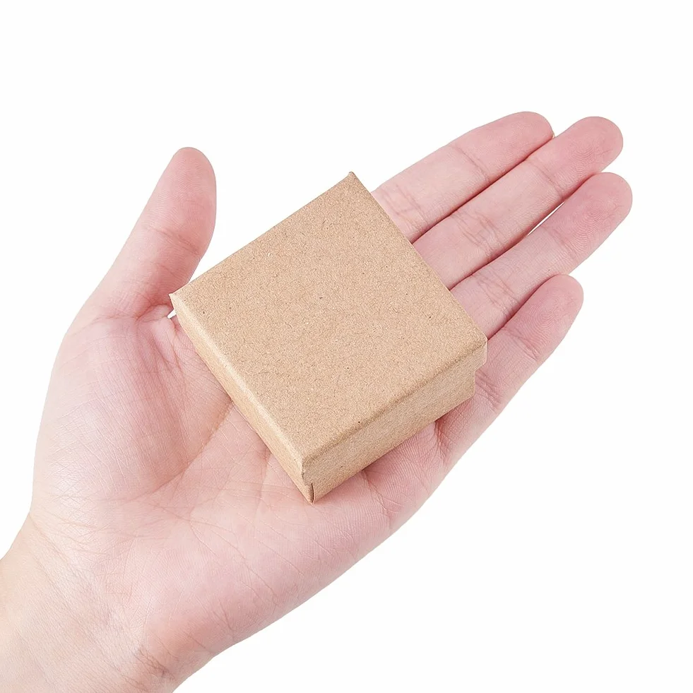 Craftdady Pudełka na biżuterię, kwadratowe pudełka na biżuterię, z czarną wkładką frotte, na pierścionki, naszyjniki, kolczyki i bransoletki, 5 x 5 x 34 cm, 24 szt