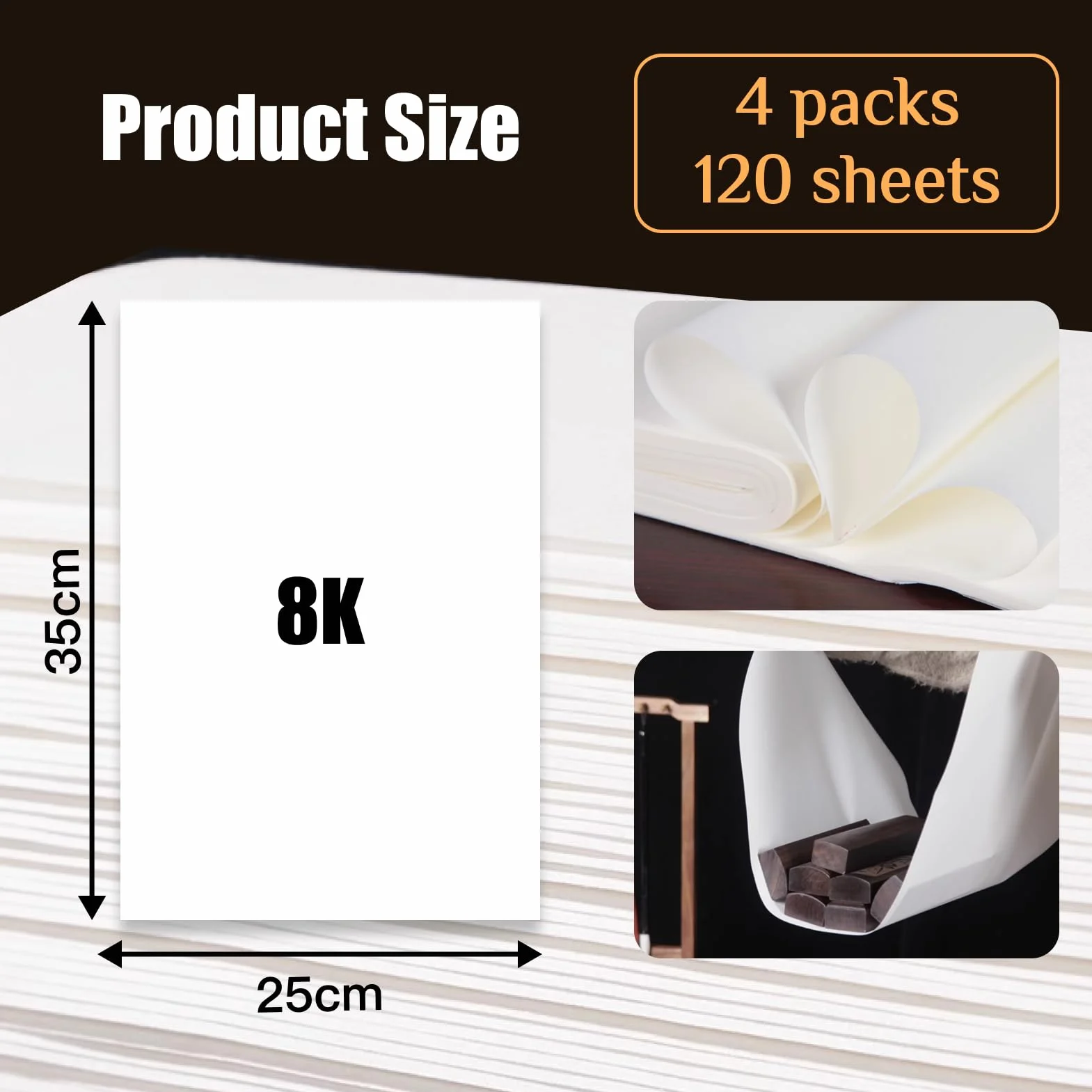 Hugwish 120 sztuk papier ryżowy 35 x 25 cm do chińskiej kaligrafii, malarstwa, rysunku
