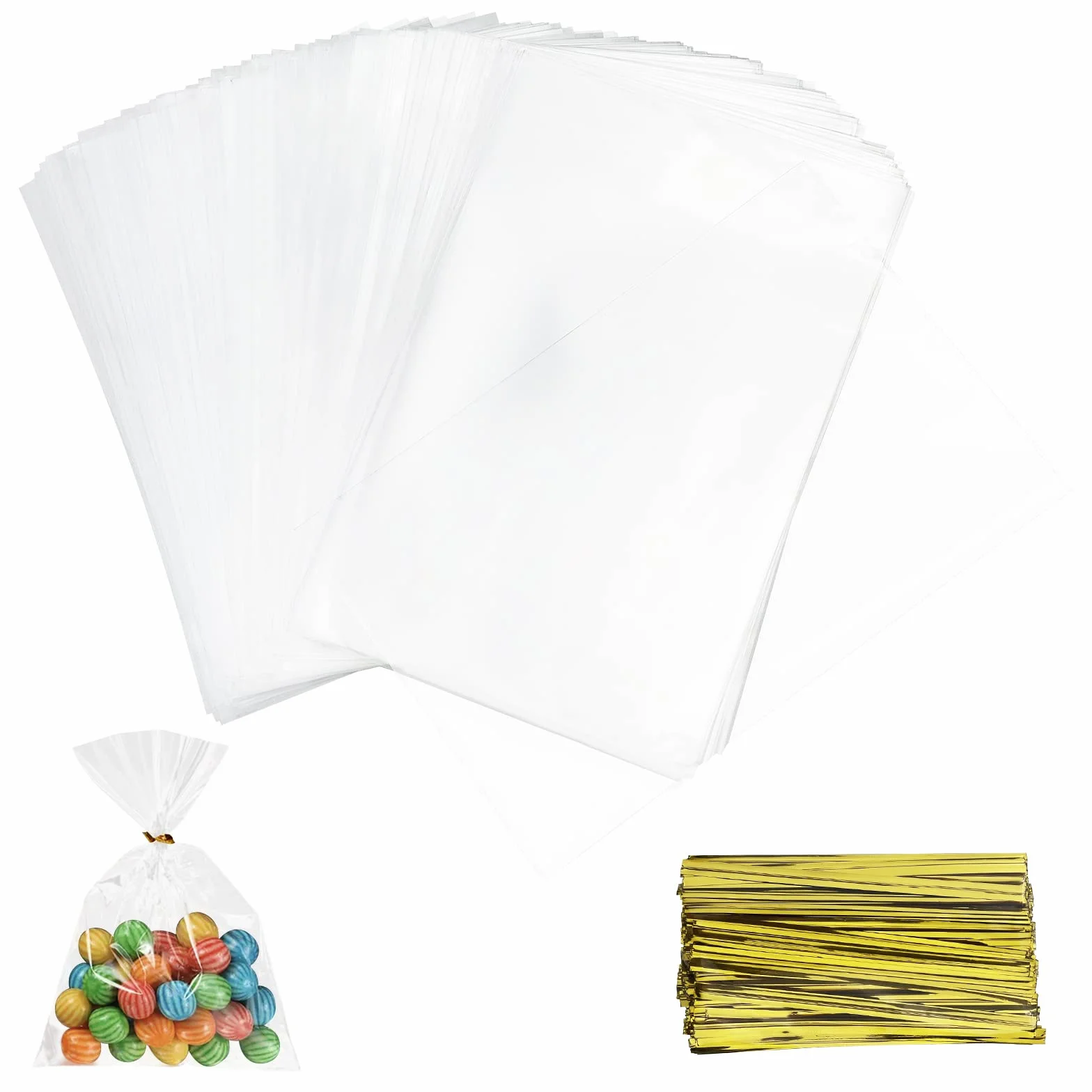 Firschoie 200 sztuk 10x15cm Plastikowa torba Tansparent OPP