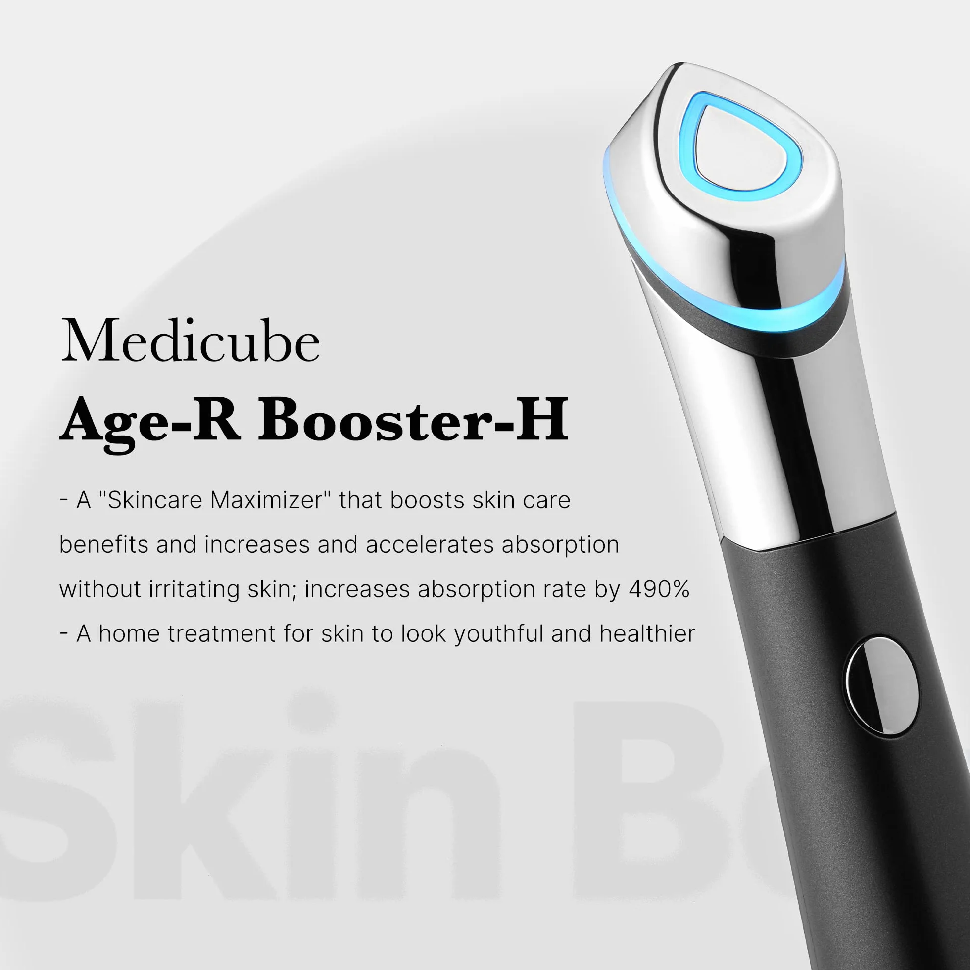 Medicube Age-R Booster H koreańskie urządzenie do pielęgnacji skóry nr 1 - wzmacniacz blasku twarzy dla maksymalizacji i zwiększenia wchłaniania skóry - bez igieł