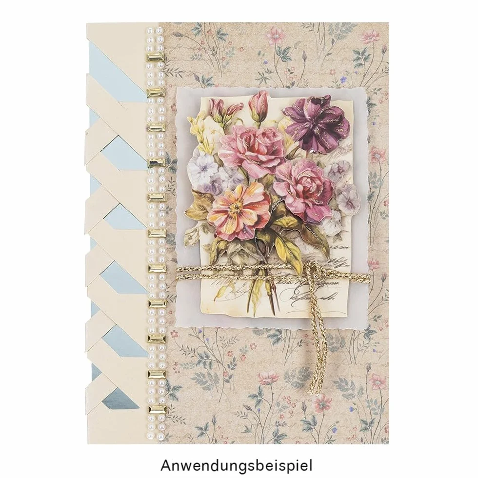 Ideen mit Herz Karton lustrzany, papier metalowy, metaliczny papier do majsterkowania, 20 arkuszy, DIN A4, 200 g/m², biała strona tylna (pastelowy)