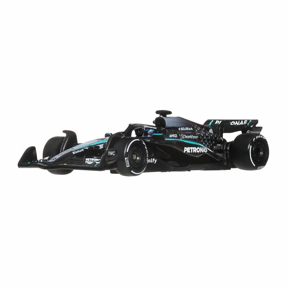Hot Wheels Premium Formuła 1 Samochodzik Bolid F1 Mercedes-Benz – George Russel #63, samochód wyścigowy w skali 1:64, opony Real Riders i metalowa konstrukcja, auto dla dorosłych kolekcjonerów, JKD80
